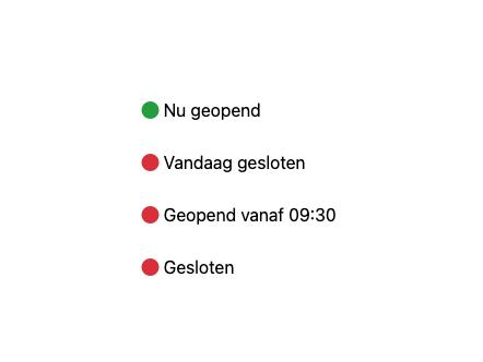 Openingstijden open of gelosten